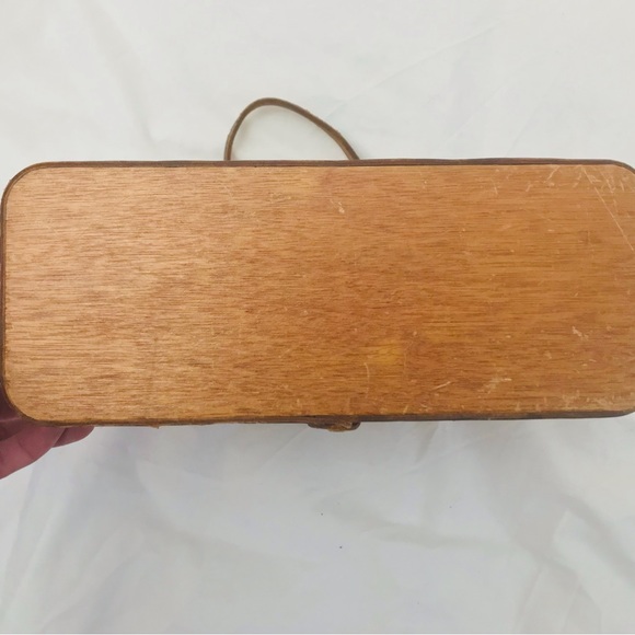 SOLD - Vintage 1960s Signed Enid Collins Canvas Bucket Bag | Jewel Garden - Picture 6 of 9